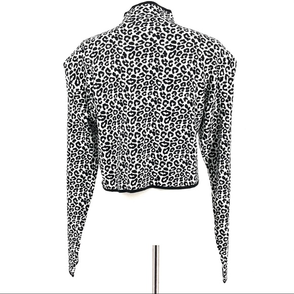 Culpos X INC Black White Leopard Print Sweater - Picture 5 of 9
